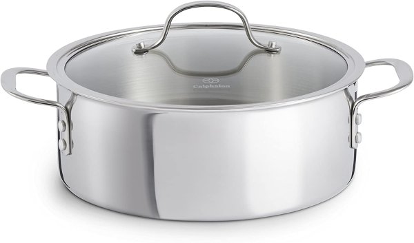 Tri-Ply Stainless Steel Cookware, Dutch Oven, 5-quart