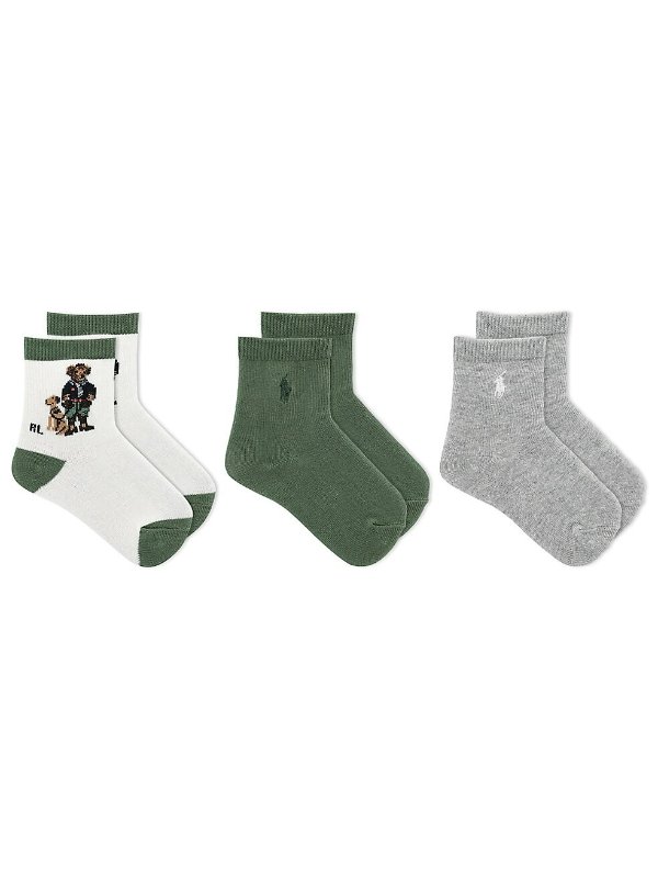 Baby's Fall Bear Three-Pack Sock Set