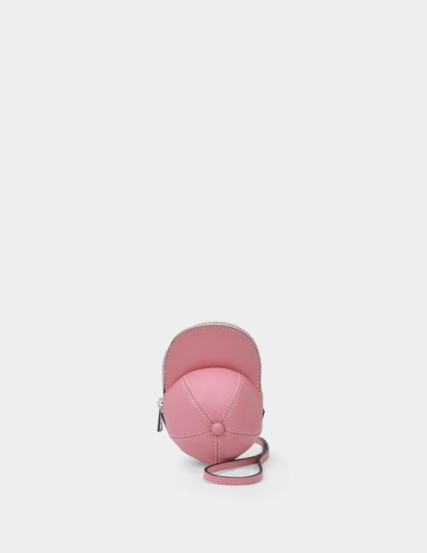 Nano Cap Bag in Pink Grained Leather