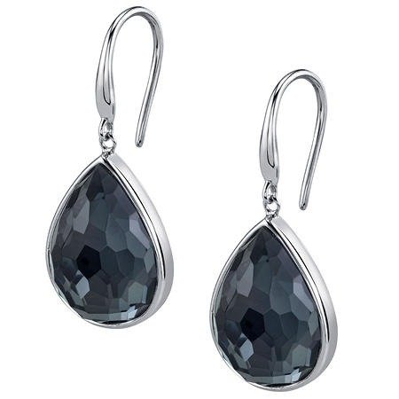 Hematine and White Quartz Doublet Drop Earrings in Sterling Silver - Sam's Club