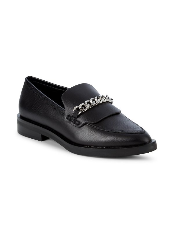 Pacey Chain Leather Loafers