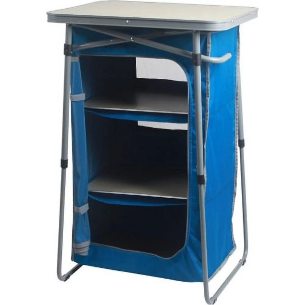 3-Shelf Collapsible Cabinet with Table Top, Blue, 23"L x 19"W