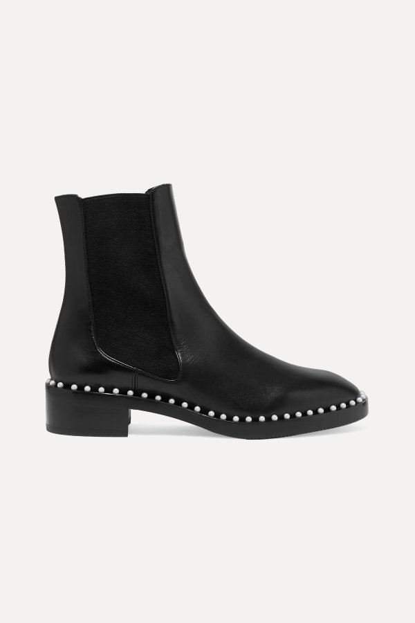 Cline faux pearl-embellished leather Chelsea boots