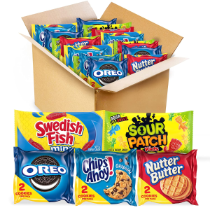 OREO, CHIPS AHOY!, Nutter Butter, SOUR PATCH KIDS & SWEDISH FISH Cookies & Candy Variety Pack, 40 Snack Packs