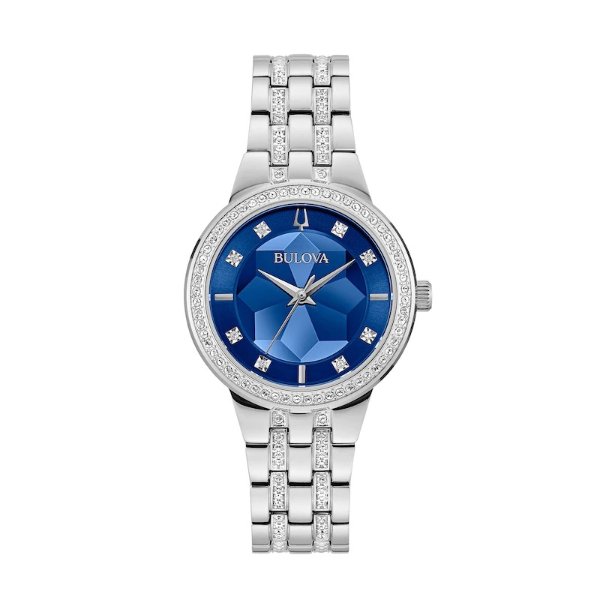Ladies' Bulova Crystal Accent Watch with Blue Dial (Model: 96L276)|Zales