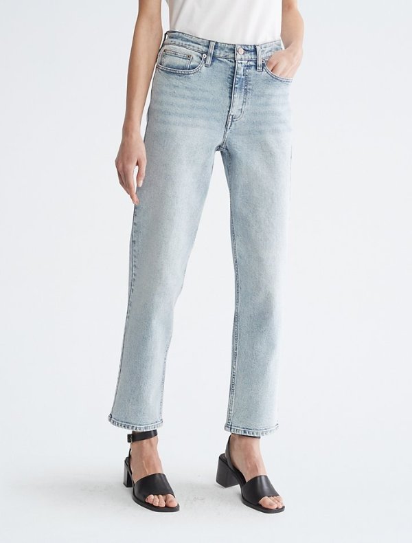 High Rise Straight Leg Jeans | Calvin Klein