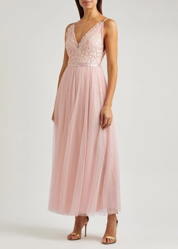 Amalie sequin-embellished tulle gown