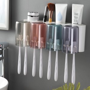 iHave 壁挂式牙刷牙膏架 含杯子, 两款可选