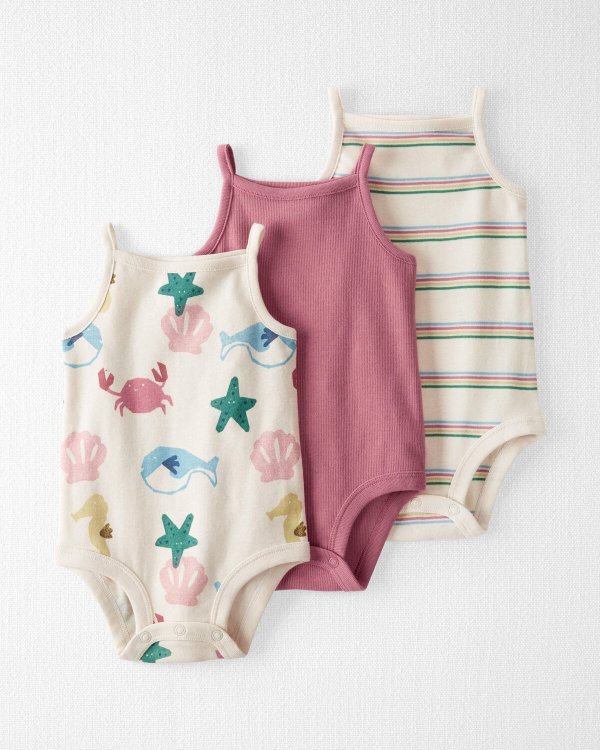 Baby 3-Pack Organic Cotton Halter Bodysuits
