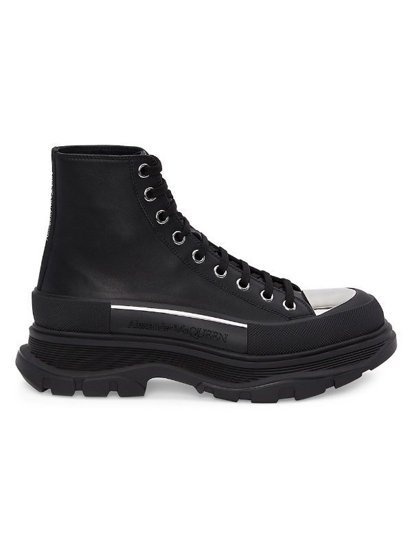 Alexander McQueen Women's Black Punk Boot - 5 (Calf Leather)