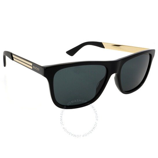 Grey Rectangular Men's Sunglasses GG0687S 001 57