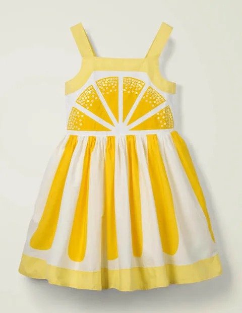 Lemon Embellished Dress - Daffodil Lemon Yellow | Boden US