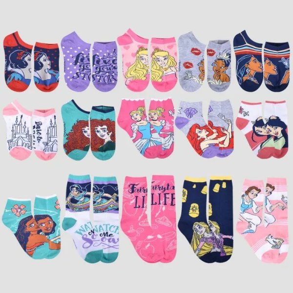 Girls' Disney Princess 15 Days of Socks Advent Calendar