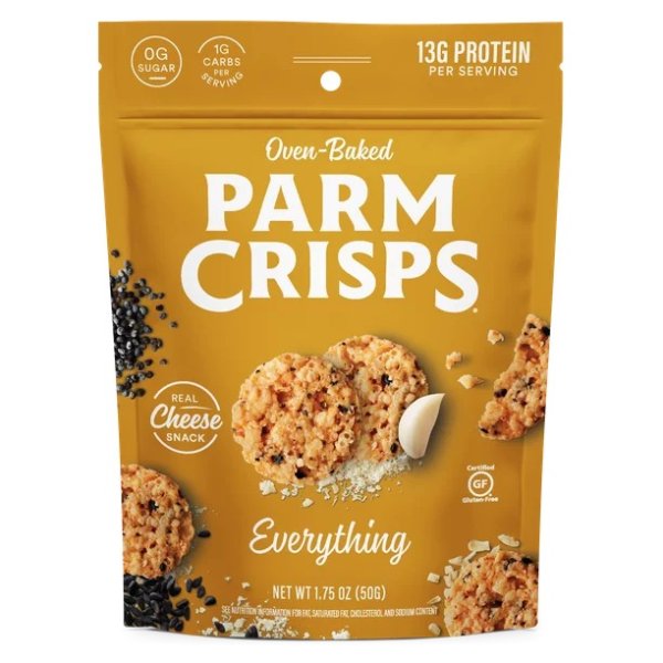 ParmCrisps Everything Real Cheese Oven-Baked Parm Crisp Snack, 1.75 oz.