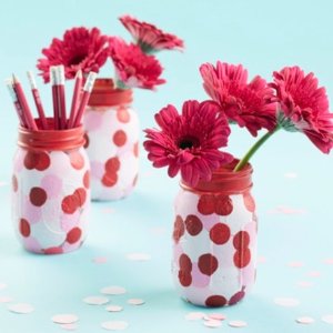 Michaels Craft Valentine’s Day Mason Jar Vase