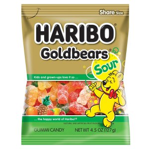 $10.18 Haribo Gummi Candy, Goldbears Gummi Candy - 酸味,4.5 盎司。包(一包 12 个)