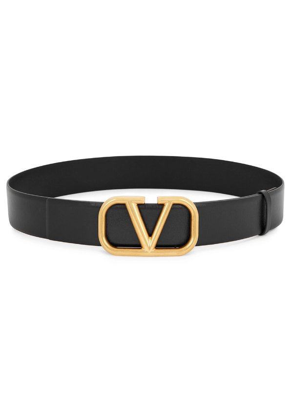 Garavani VLogo black leather belt