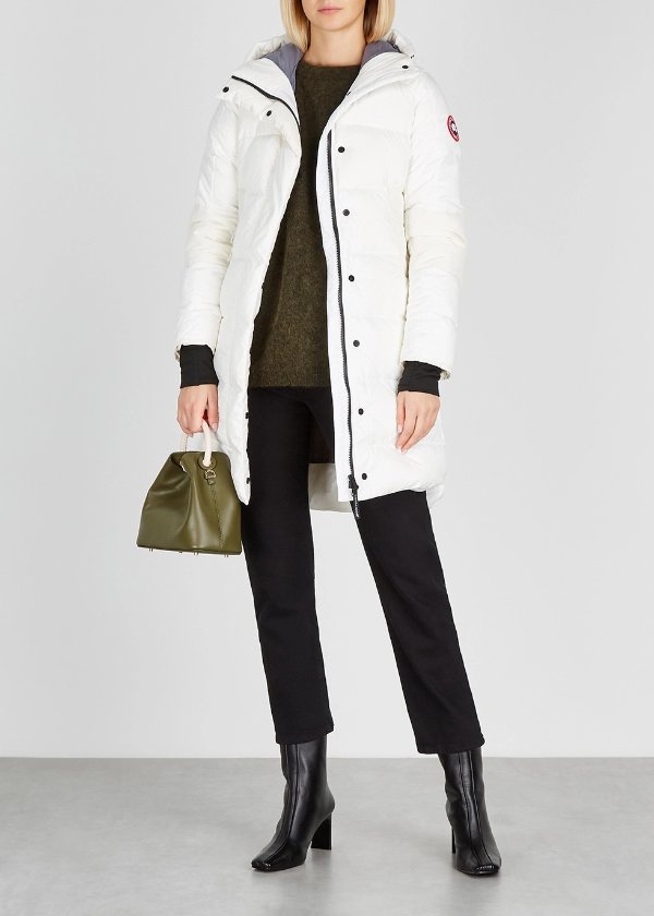 Alliston white quilted shell coat