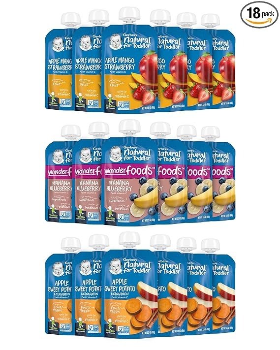 Assorted Fruit Toddler Pouch Variety Pack (Pack of 18)
