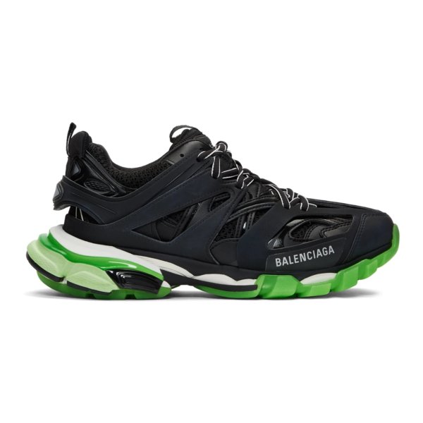 Black & Green Glow-in-the-Dark Track Sneakers