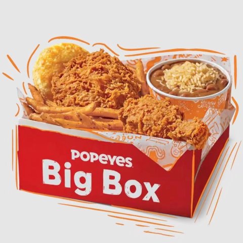 首单满$10送汉堡、炸鸡块等Popeyes 限时回归"Big Box"仅$5 含两块炸鸡、两份side等