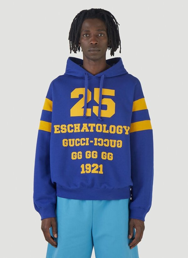 25 Gucci Eschatology Hooded Sweatshirt in Blue