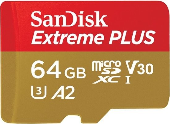 - Extreme PLUS 64GB microSDXC UHS-I Memory Card