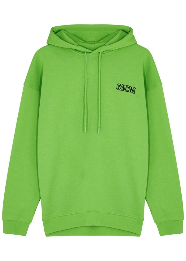 Software Isoli green hooded cotton sweatshirt