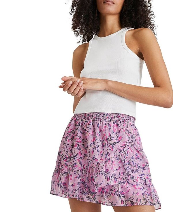 Tiered Ruffled Floral Skirt