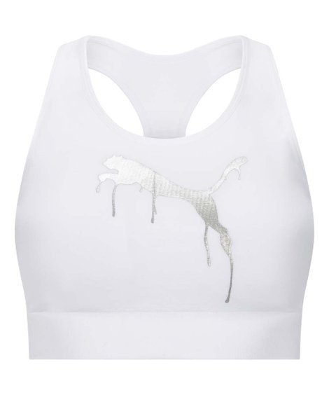 | White Dripping Graphic Knit-Back Seamless 运动内衣