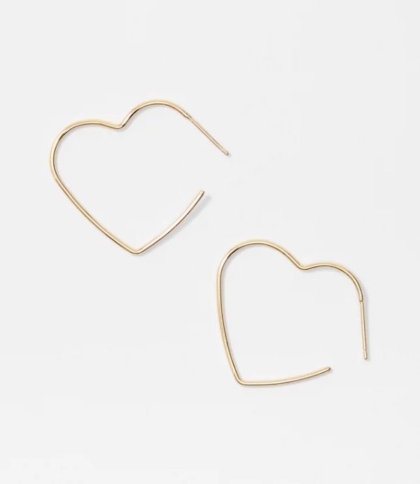 Wire Heart Hoop Earrings | LOFT