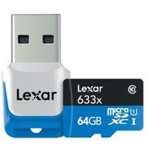 Lexar雷克沙633x高速microSDXC 64GB闪存卡 + USB 3.0读卡器