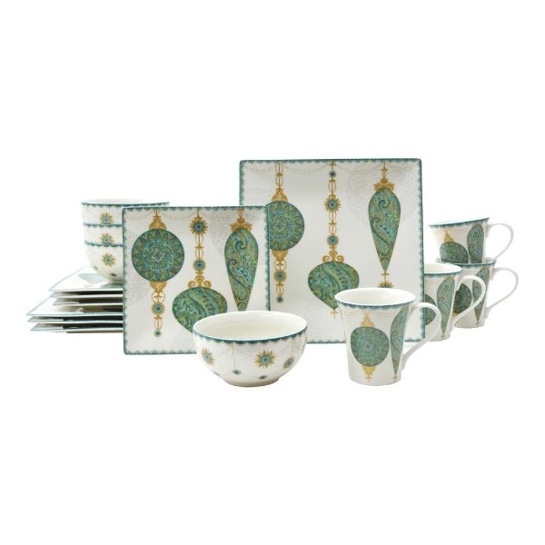 222 Fifth Constantina Turquoise 16-Piece Dinnerware Set-1151TQ802A1S24 - The Home Depot