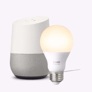 Google Home and Philips Hue White Starter Kit Package