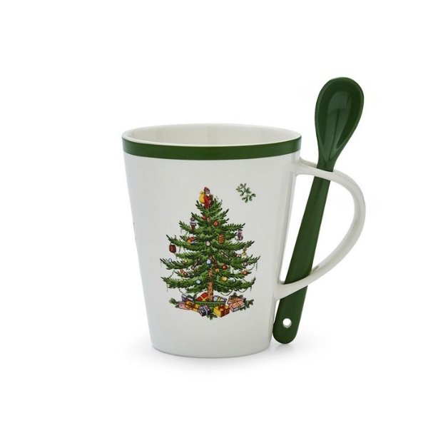 圣诞树咖啡杯+勺子套装