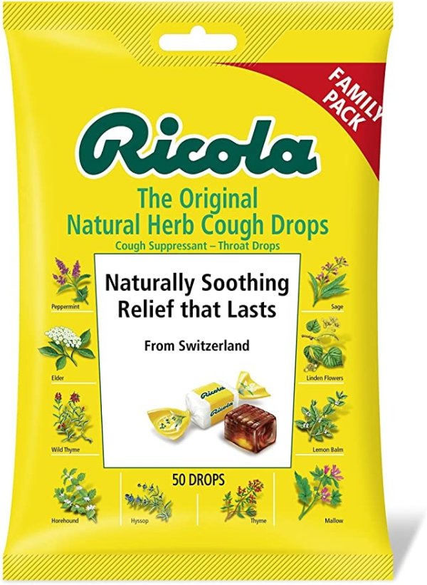 Original Natural Herb Cough Suppressant Throat Drops, 50 Drops, Fights Coughs Naturally, Soothes Throats, Naturally Soothing Relief