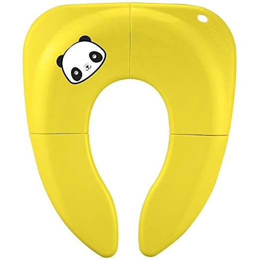 Potty Seat Foldable Travel Toilet Training Seat for Babies, Toddlers Potty Seat with Carrying Bag (Update Yellow)
