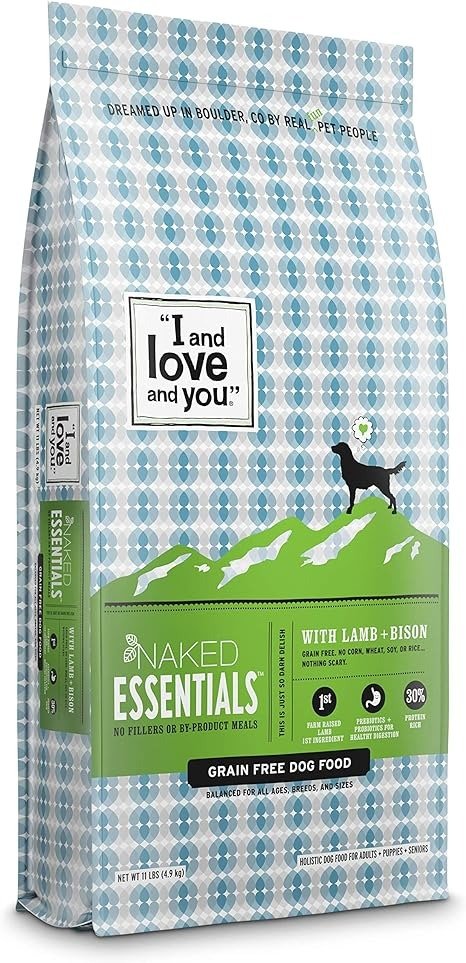 "I and love and you" Naked Essentials Lamb & Bison, Grain Free Dry Dog Food, 11 LB