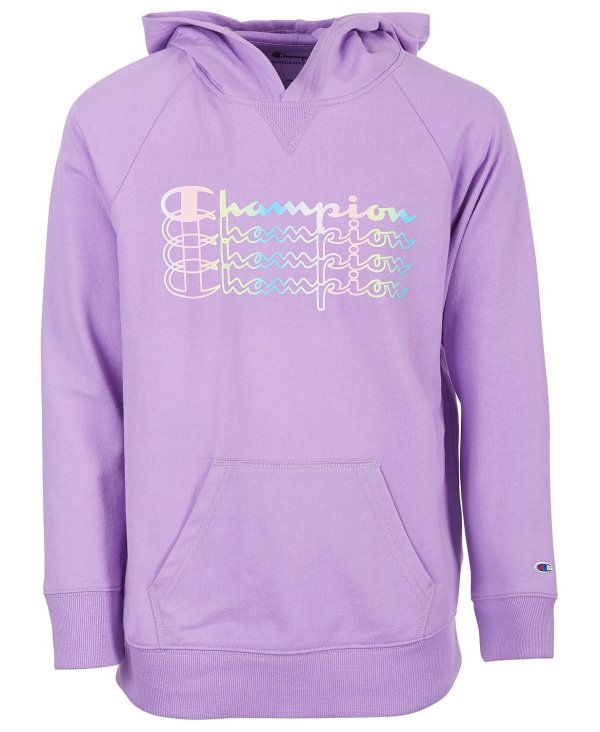 Big Girls Ombre Stacked Logo Script French Terry Hoodie
