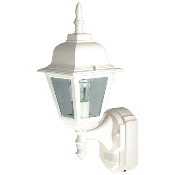 14.37-in H White Motion Activated Outdoor Wall Light