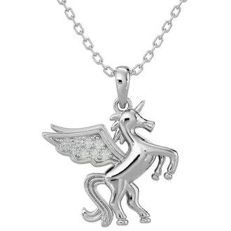 Diamond Accent Unicorn Necklace With Free Chain, 18 Inches. Unicorns Are HOT HOT HOT!!!!