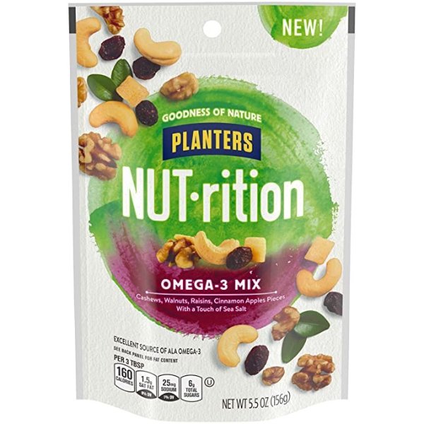 NUTrition Omega 3 Snack Nuts Mix (5.5 oz Bag)
