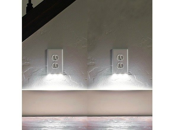 BH 5-Pack Outlet Cover with Built-In LED Night Light: (Rounded or Squared)