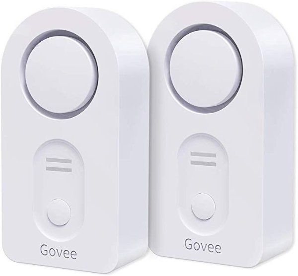 Govee Water Detectors, Wireless Water Leak Detector with 100 DB Loud Alarm, Water Sensor with Sensitive Leak Probes, Water Sensor Alarm for Kitchen Bathroom Basement Floor(Battery Included)-2 Pack