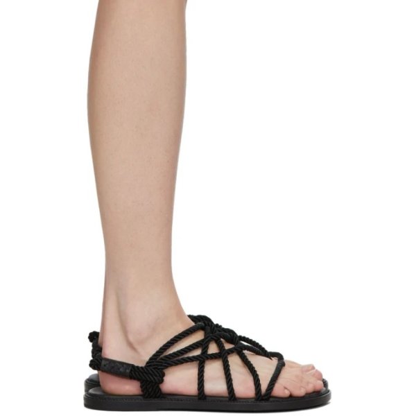 Black Braided Tucson Flat Sandals