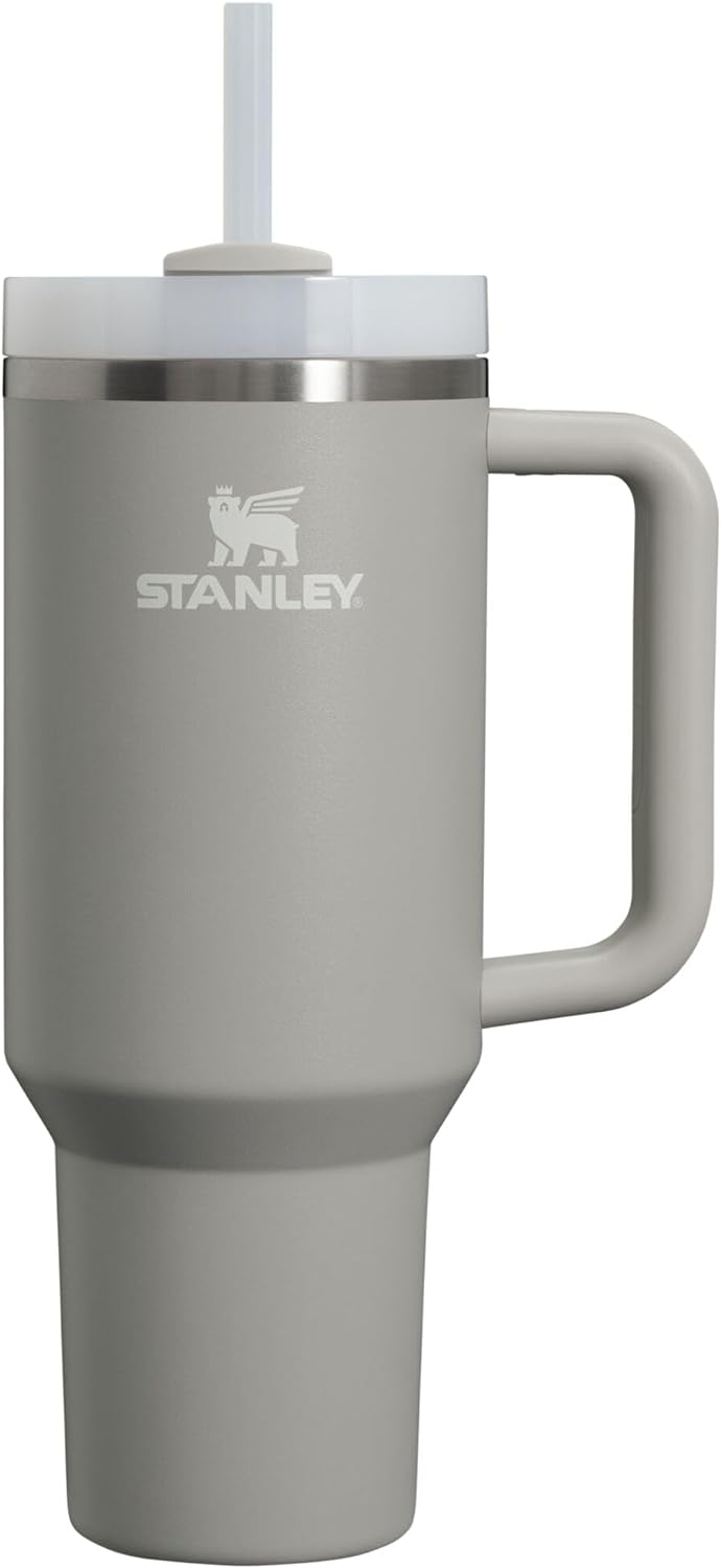 Amazon.com: Stanley Quencher H2.0 FlowState Stainless Steel Vacuum Insulated Tumbler with Lid and Straw for Water, Iced Tea or Coffee, Smoothie and More, Ash, 40oz补货