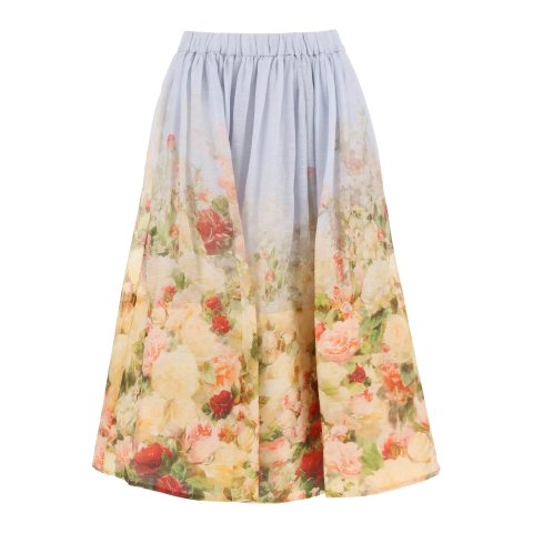 linen silk luminosity skirt