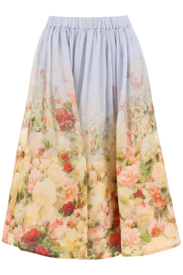 linen silk luminosity skirt