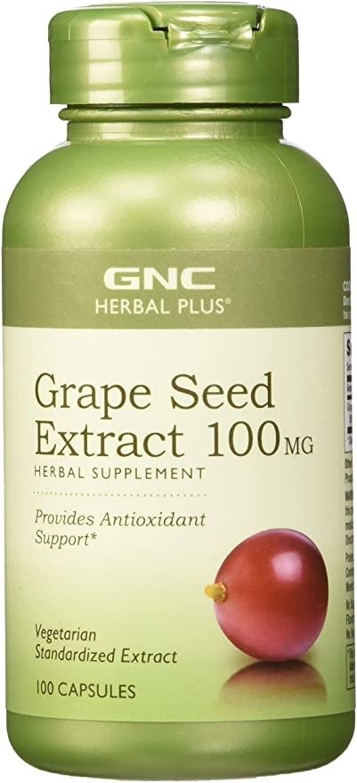 Herbal Plus Grape Seed Extract 100mg, 100 Capsules, Provides Antioxidant Support