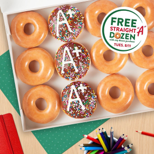 限今天：Krispy Kreme 教师感谢日，甜甜圈买1打送1打